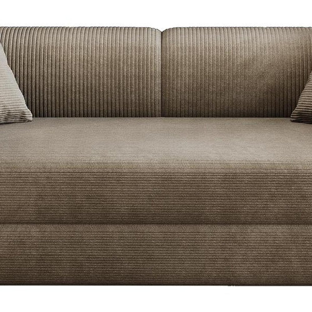 79" Black Corduroy Convertible Futon Sleeper Sofa With Toss Pillows