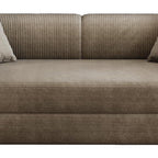 79" Black Corduroy Convertible Futon Sleeper Sofa With Toss Pillows