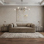 79" Black Corduroy Convertible Futon Sleeper Sofa With Toss Pillows