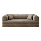79" Black Corduroy Convertible Futon Sleeper Sofa With Toss Pillows