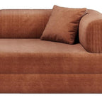 79" Black Corduroy Convertible Futon Sleeper Sofa With Toss Pillows