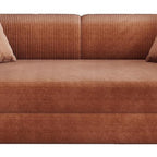 79" Black Corduroy Convertible Futon Sleeper Sofa With Toss Pillows