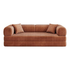 79" Black Corduroy Convertible Futon Sleeper Sofa With Toss Pillows