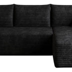 Black Corduroy Modular L Shaped Sofa and Chaise Sectional