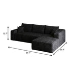 Black Corduroy Modular L Shaped Sofa and Chaise Sectional