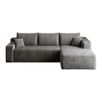 Gray Corduroy Modular L Shaped Sofa and Chaise Sectional