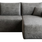Gray Corduroy Modular L Shaped Sofa and Chaise Sectional
