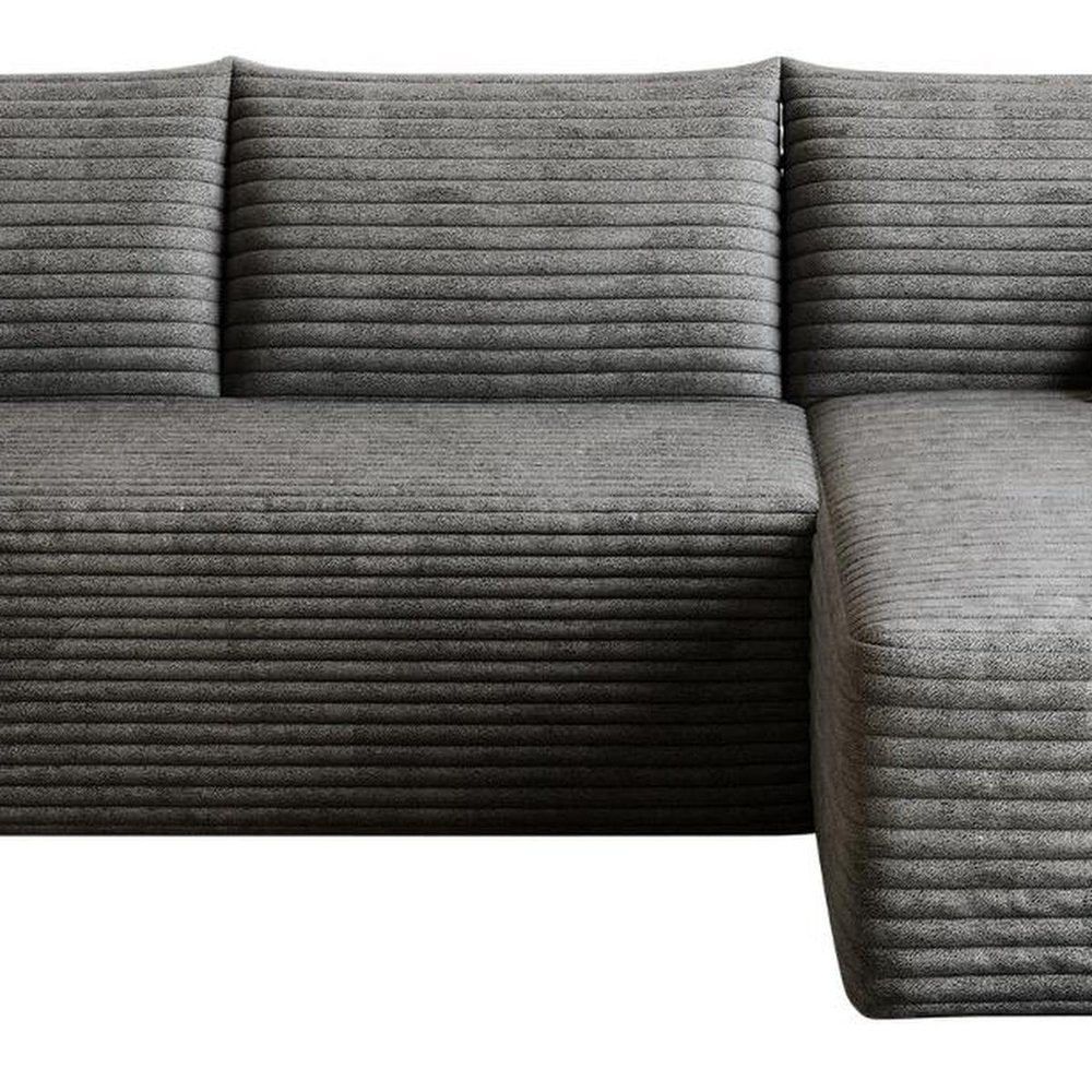 Gray Corduroy Modular L Shaped Sofa and Chaise Sectional