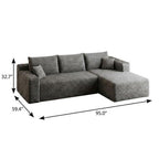 Gray Corduroy Modular L Shaped Sofa and Chaise Sectional
