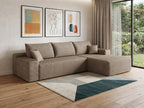 Camel Corduroy Modular L Shaped Sofa and Chaise Sectional
