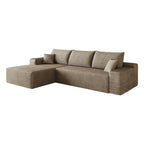 Camel Corduroy Modular L Shaped Sofa and Chaise Sectional