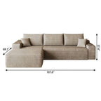 Camel Corduroy Modular L Shaped Sofa and Chaise Sectional