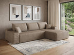 Camel Corduroy Modular L Shaped Sofa and Chaise Sectional