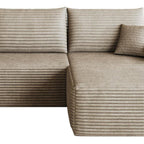Camel Corduroy Modular L Shaped Sofa and Chaise Sectional