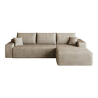 Camel Corduroy Modular L Shaped Sofa and Chaise Sectional