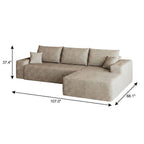 Camel Corduroy Modular L Shaped Sofa and Chaise Sectional