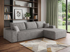 Gray Corduroy Modular L Shaped Sofa and Chaise Sectional