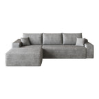 Gray Corduroy Modular L Shaped Sofa and Chaise Sectional