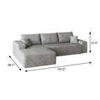 Gray Corduroy Modular L Shaped Sofa and Chaise Sectional
