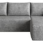 Gray Corduroy Modular L Shaped Sofa and Chaise Sectional