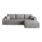 Gray Corduroy Modular L Shaped Sofa and Chaise Sectional