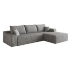 Gray Corduroy Modular L Shaped Sofa and Chaise Sectional