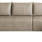 Camel Corduroy Modular L Shaped Sofa and Chaise Sectional