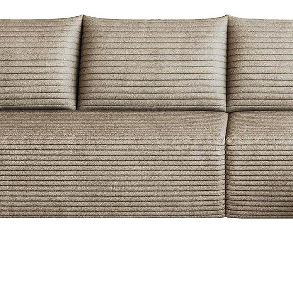 Camel Corduroy Modular L Shaped Sofa and Chaise Sectional