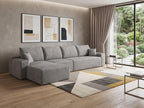 Gray Corduroy Modular L Shaped Sofa and Chaise Sectional