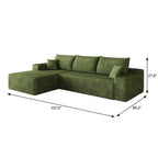Green Corduroy Modular L Shaped Sofa and Chaise Sectional