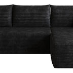 Black Corduroy Modular L Shaped Sofa and Chaise Sectional