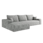 Gray Corduroy Modular L Shaped Sofa and Chaise Sectional