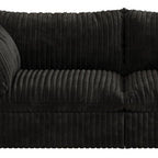 79" Black Corduroy Modular Sofa With Toss Pillows