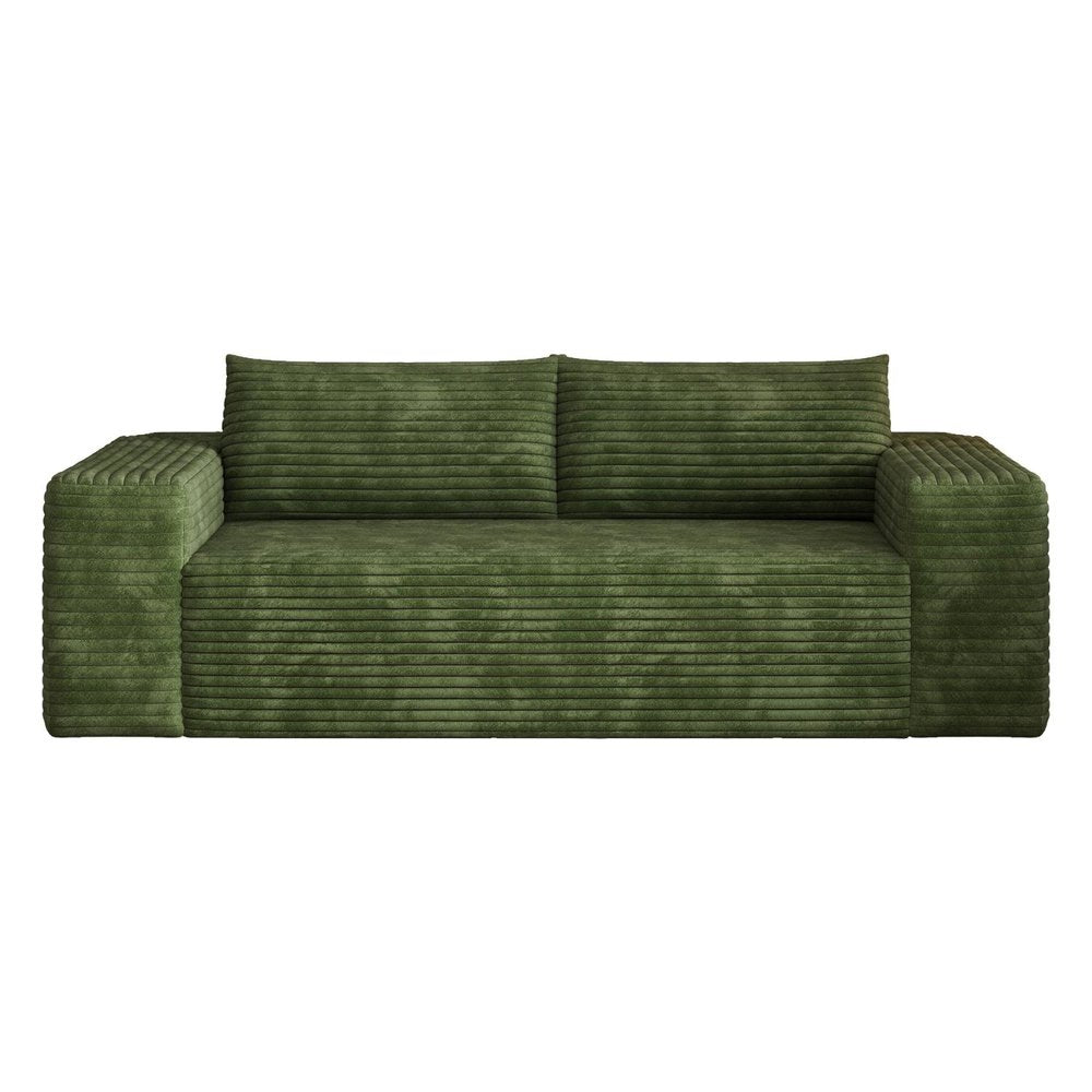 79" Green Corduroy Modular Sofa