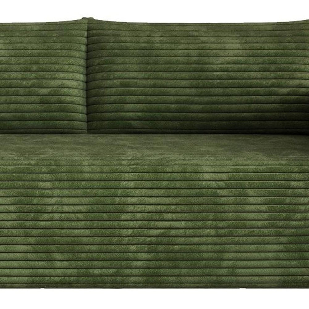 79" Green Corduroy Modular Sofa