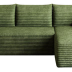 Green Corduroy Modular L Shaped Sofa and Chaise Sectional