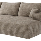 Camel Corduroy Modular L Shaped Sofa and Chaise Sectional