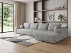 Gray Corduroy Modular L Shaped Sofa and Chaise Sectional