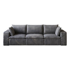 102" Gray Corduroy Modular Sofa With Toss Pillows