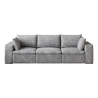 102" Gray Corduroy Modular Sofa With Toss Pillows