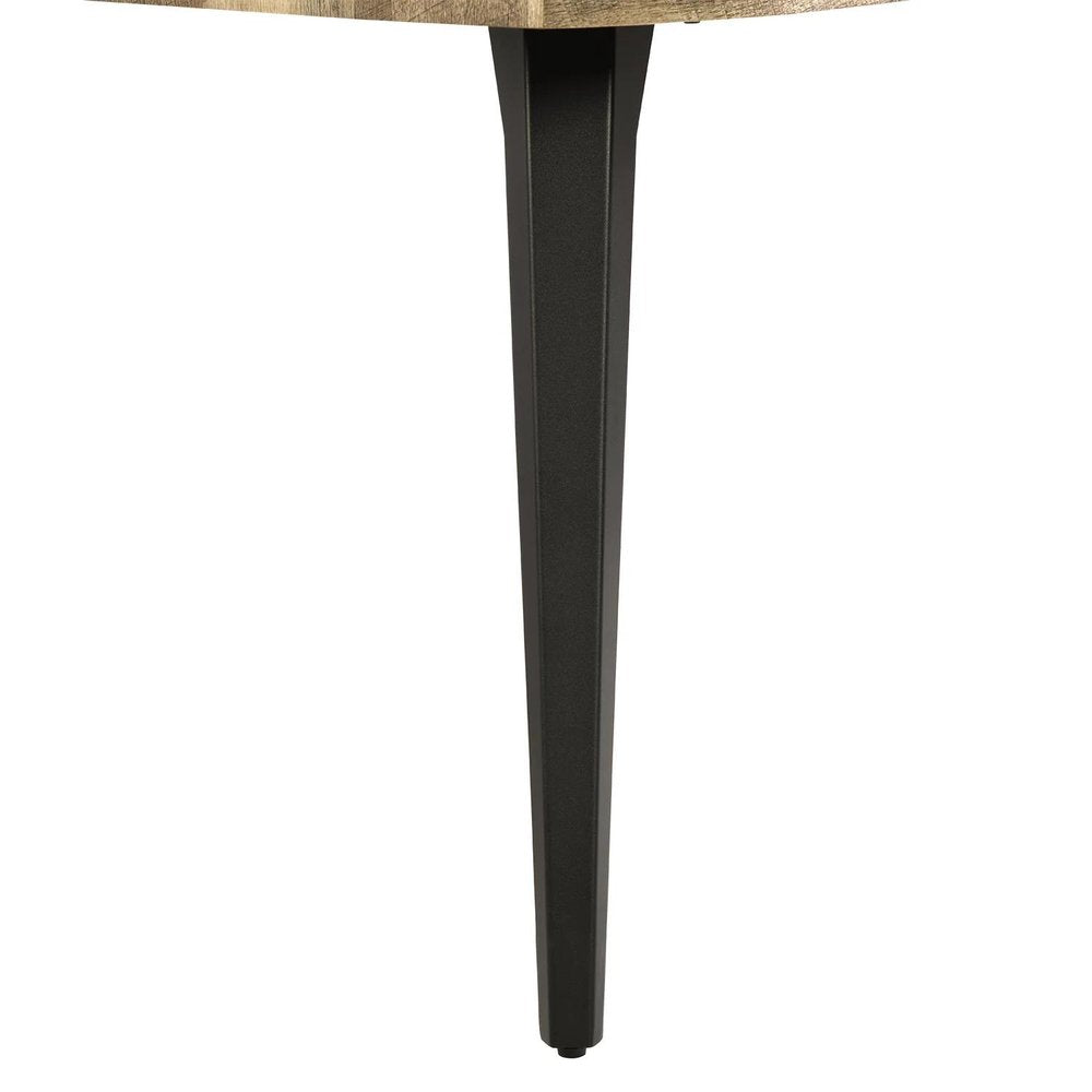 63" Natural And Black Wood And Iron Live Edge Dining Table