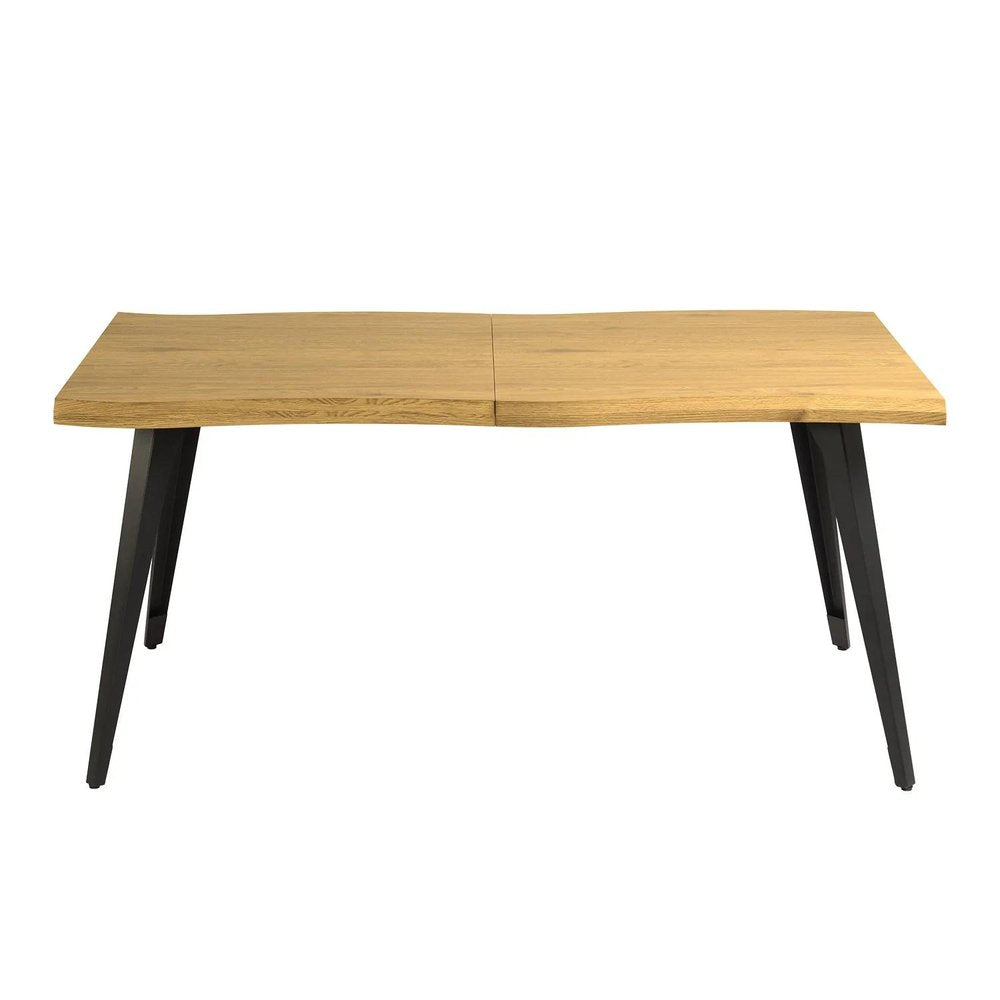63" Natural And Black Wood And Iron Live Edge Dining Table