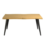 63" Natural And Black Wood And Iron Live Edge Dining Table