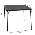 32" Black Wood Heavy Duty Plastic And Iron Square Dining Table