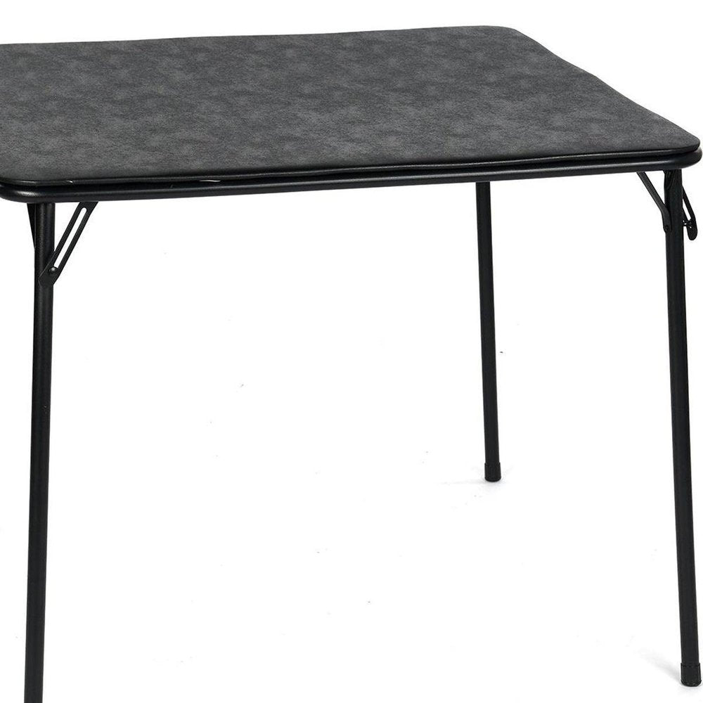 32" Black Wood Heavy Duty Plastic And Iron Square Dining Table