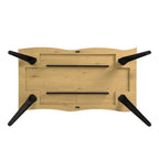 63" Natural And Black Wood And Steel Live Edge Dining Table