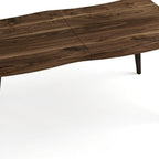 63" Walnut Wood And Iron Dining Table