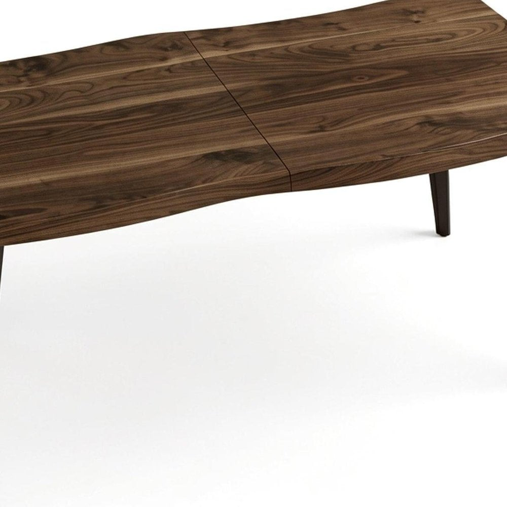 63" Walnut Wood And Iron Dining Table