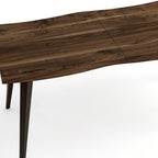 63" Walnut Wood And Iron Dining Table