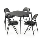 34" Black Wood and Iron Folding Square Card Table